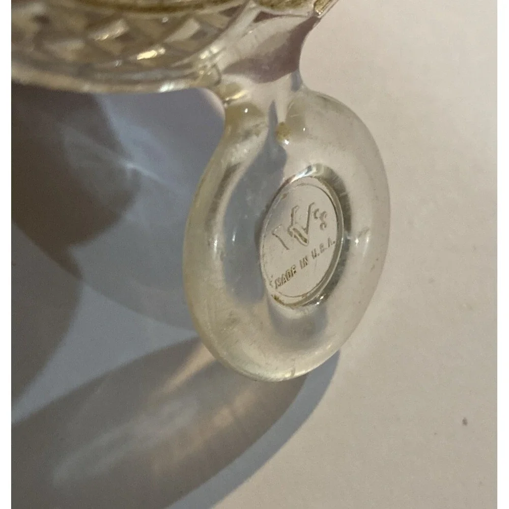 Victorian VV's Clear Lucite Hand Mirror Artistic Romantic Vanity Woman Made USA